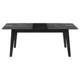 Crestmont 78-Inch Extension Dining Table Black Faux Marble