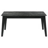 Crestmont 78-Inch Extension Dining Table Black Faux Marble