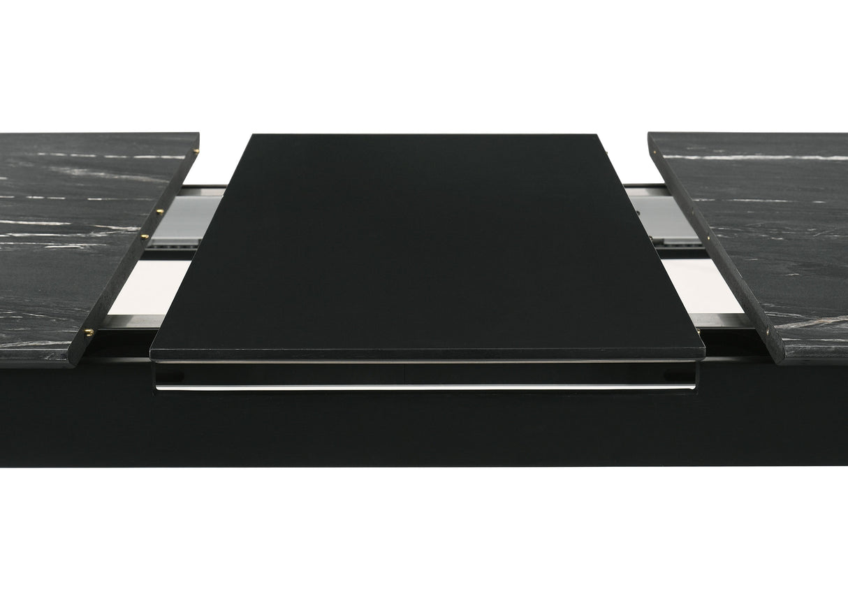 Crestmont 78-Inch Extension Dining Table Black Faux Marble