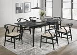 Crestmont 78-Inch Extension Dining Table Black Faux Marble