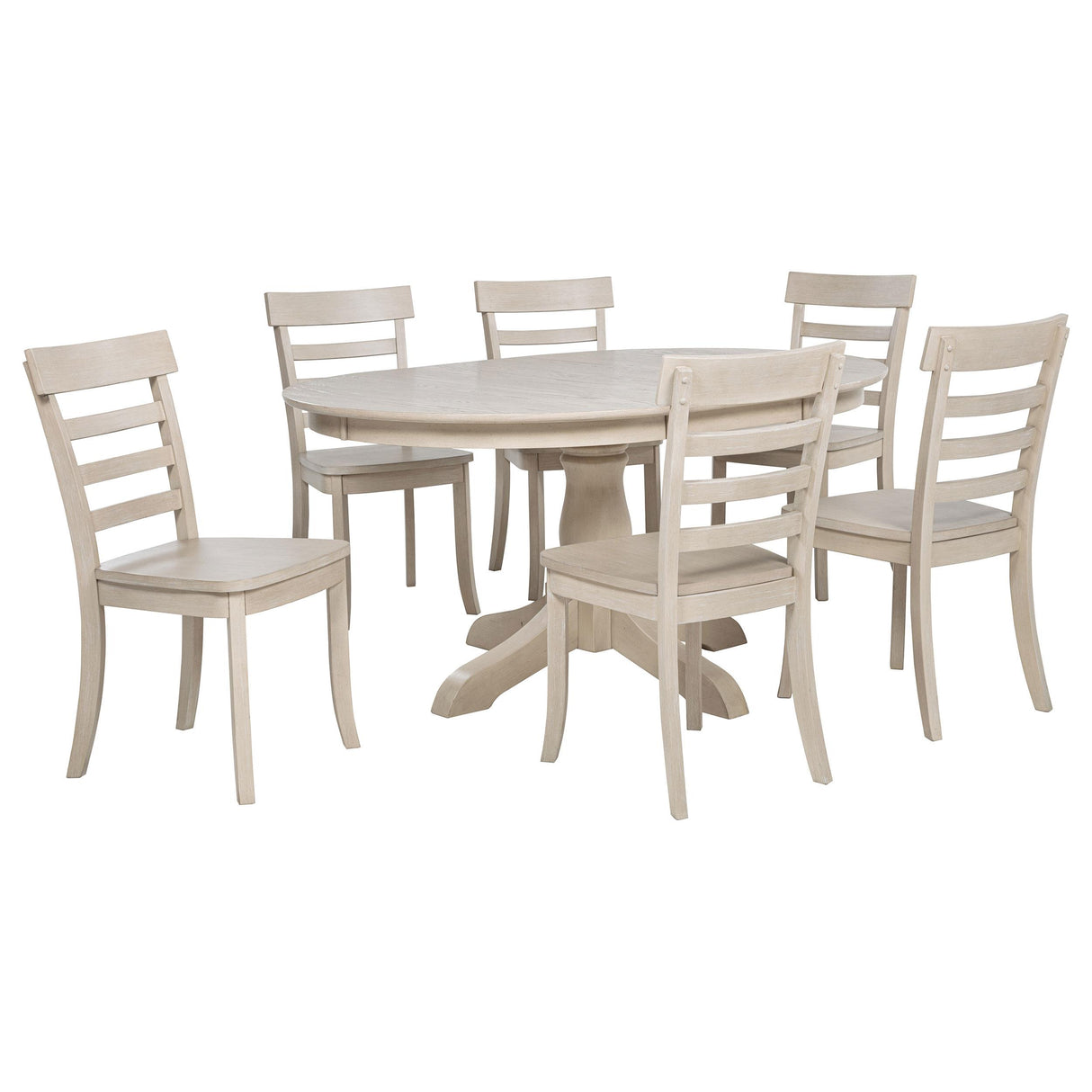 Orrison Oval 62-inch Wood Extension Dining Table, Linen