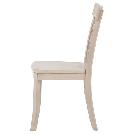 Orrison Ladder Back Dining Side Chair in Linen, Set of 2