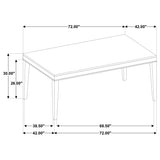 Averill 72-inch White Marble Top Dining Table