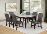 Averill 72-inch White Marble Top Dining Table