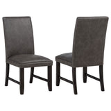Averill Faux Leather Dining Chair Dark Grey, Set of 2