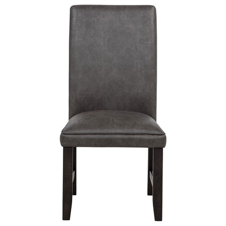 Averill Faux Leather Dining Side Chair Dark Grey, Set of 2