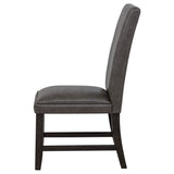 Averill Faux Leather Dining Side Chair Dark Grey, Set of 2