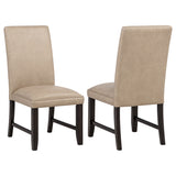 Averill Faux Leather Dining Side Chair, Tan (Set of 2)