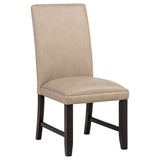 Averill Faux Leather Dining Side Chair, Tan - Set of 2