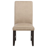 Averill Faux Leather Dining Side Chair, Tan (Set of 2)