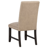 Averill Faux Leather Dining Side Chair, Tan - Set of 2
