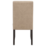 Averill Faux Leather Dining Side Chair, Tan (Set of 2)