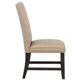 Averill Faux Leather Dining Side Chair, Tan - Set of 2