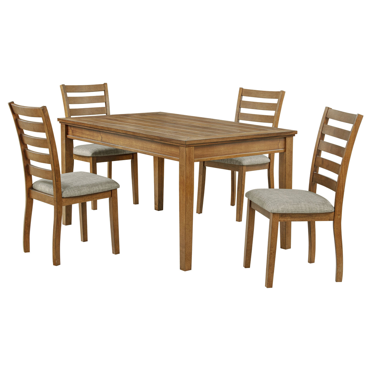Atwood 5-Piece Rectangular Dining Set, Warm Brown