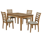 Atwood 5-Piece Rectangular Dining Set, Warm Brown
