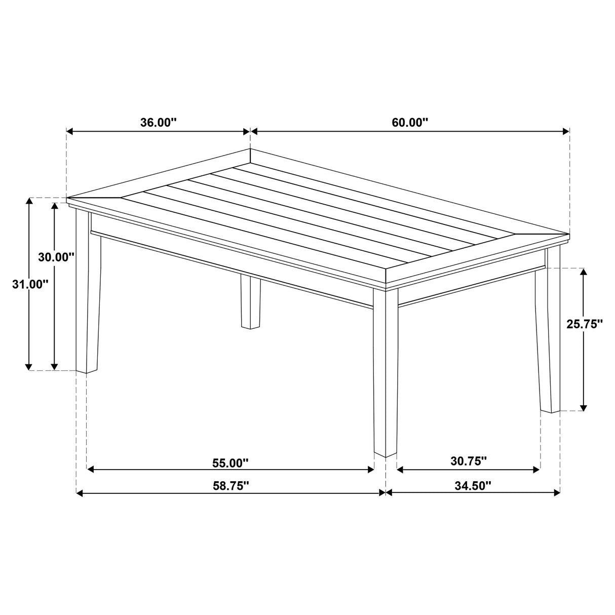 Atwood Rectangular Wood Dining Table in Warm Brown