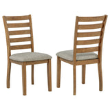 Atwood Wood Dining Side Chair - Warm Brown Upholstered