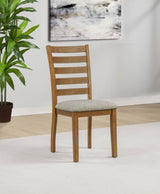 Atwood Wood Dining Side Chair - Warm Brown Upholstered