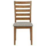 Atwood Wood Dining Side Chair - Warm Brown Upholstered