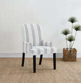 Herran Upholstered Arm Chair, Beige with Blue Stripes