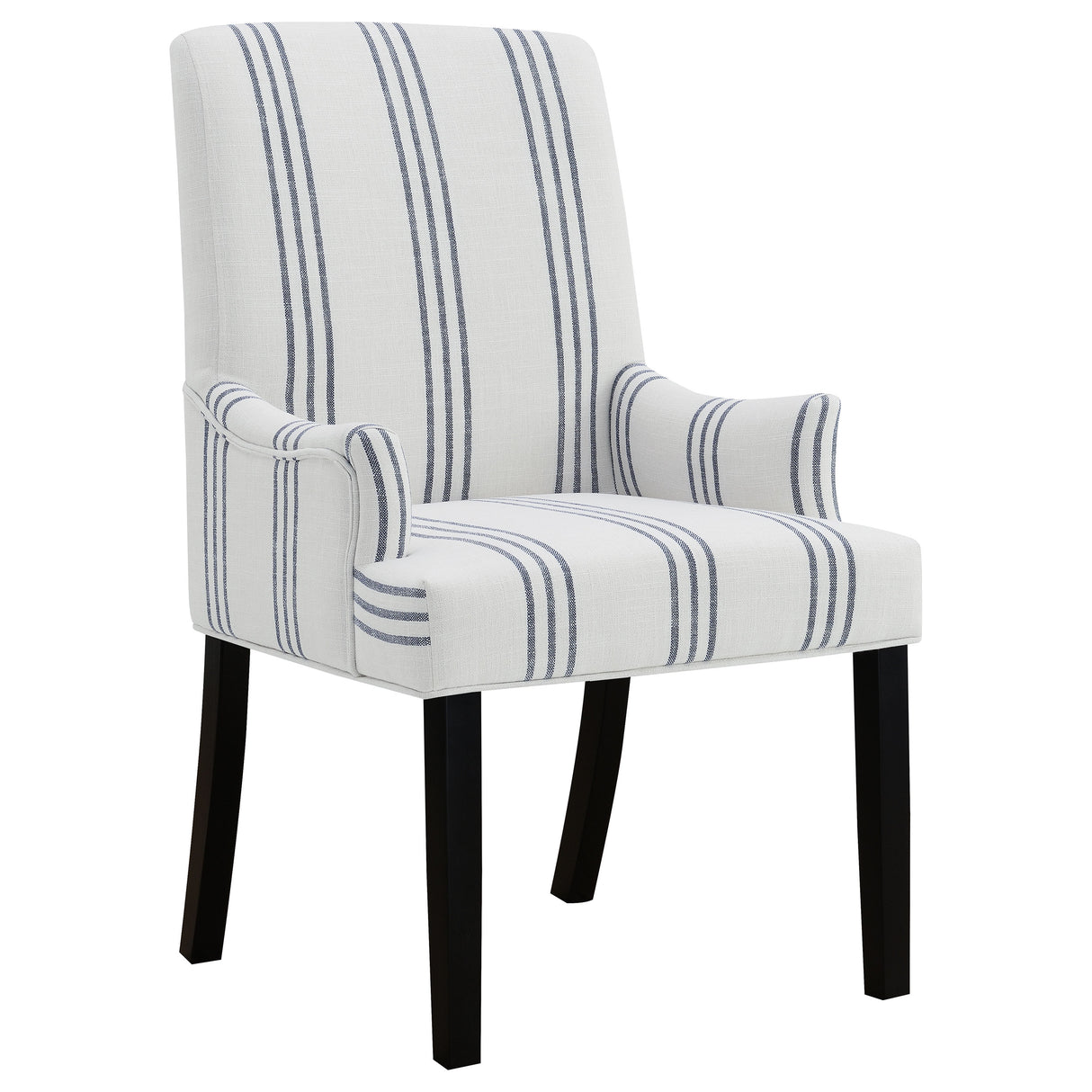 Herran Upholstered Arm Chair, Beige with Blue Stripes