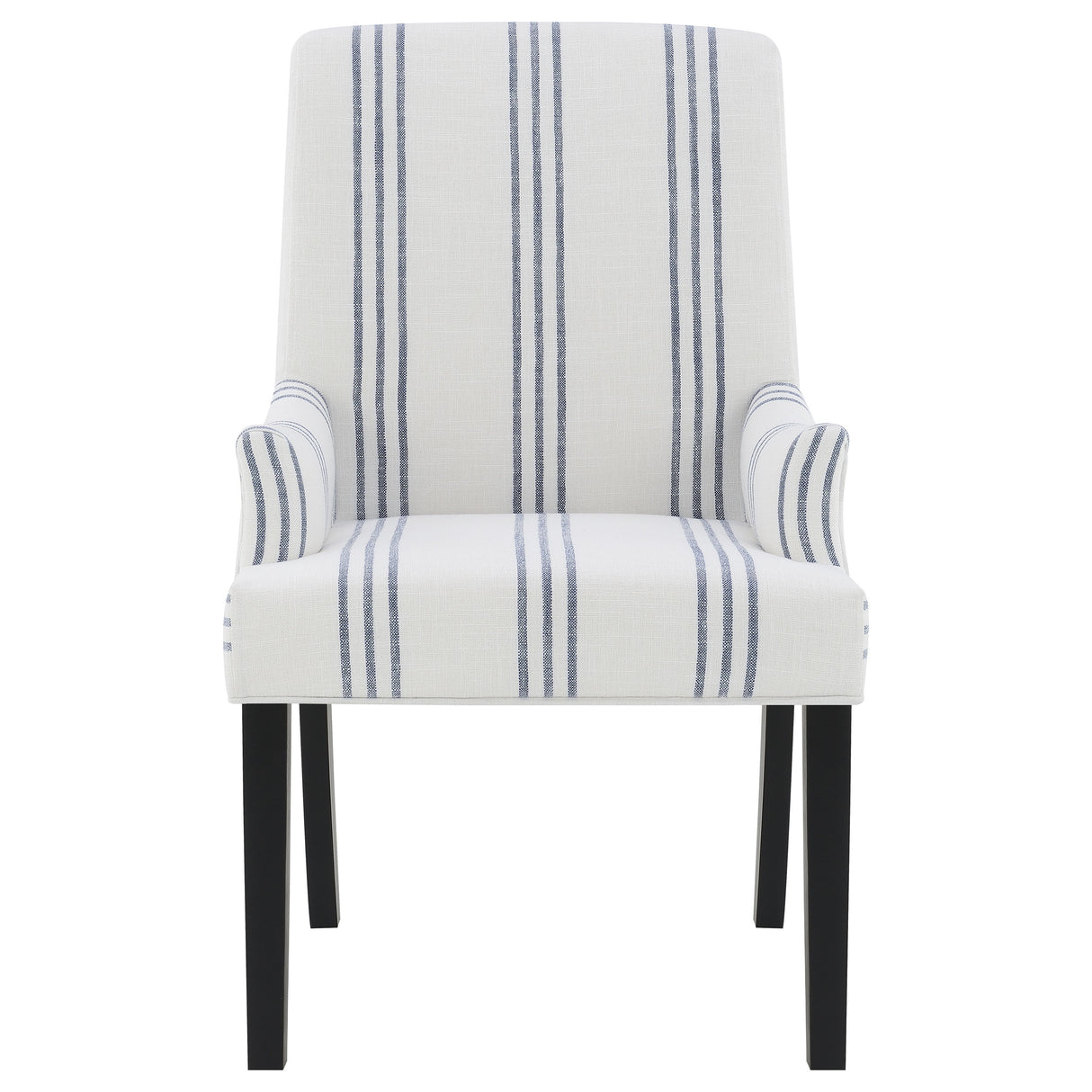 Herran Upholstered Arm Chair, Beige with Blue Stripes