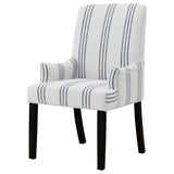 Herran Upholstered Arm Chair, Beige with Blue Stripes