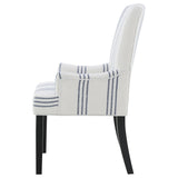 Herran Upholstered Arm Chair, Beige with Blue Stripes