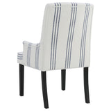 Herran Upholstered Arm Chair, Beige with Blue Stripes