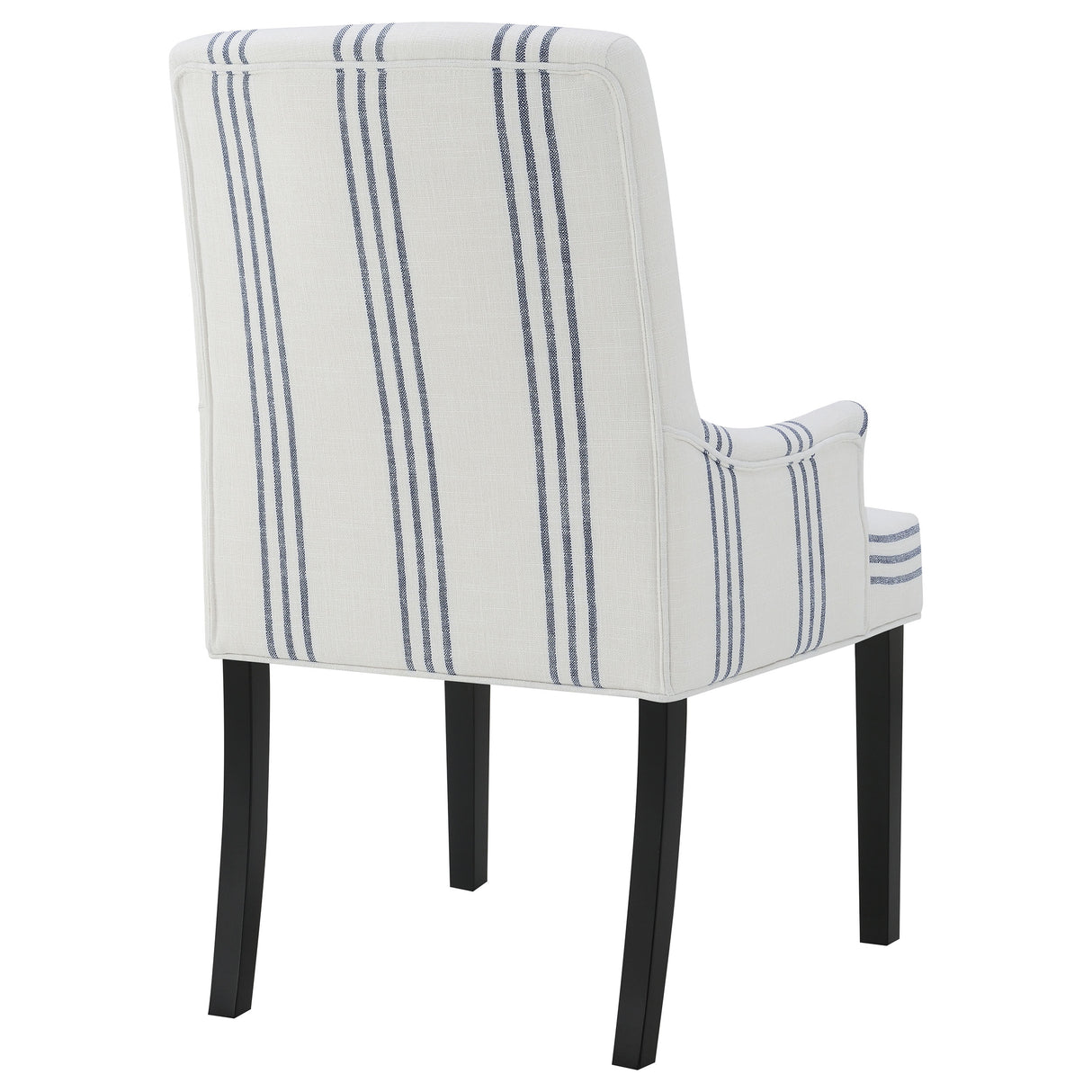 Herran Upholstered Arm Chair, Beige with Blue Stripes