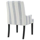 Herran Upholstered Arm Chair, Beige with Blue Stripes