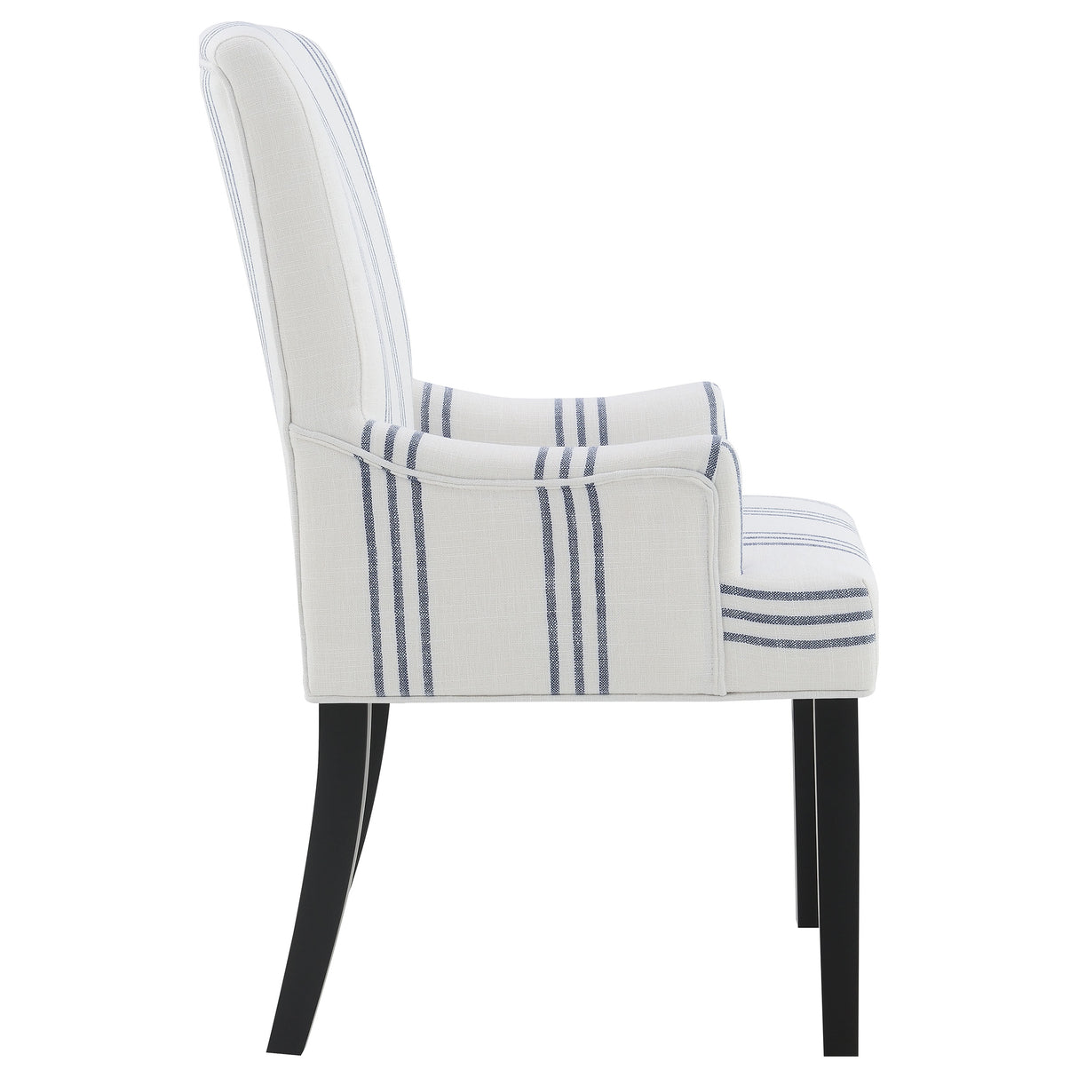 Herran Upholstered Arm Chair, Beige with Blue Stripes