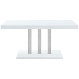 Creston - 5 Piece Dining Set With Upholstered Chairs - Gloss White