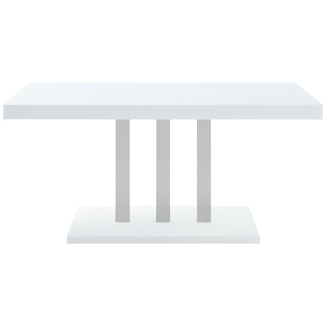 Creston - 5 Piece Dining Set With Upholstered Chairs - Gloss White