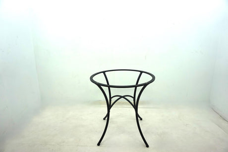 Kline 48" Round Glass Top Dining Table, Matte Black