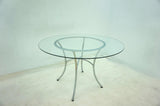 Kline 48" Round Glass Top Dining Table in Chrome