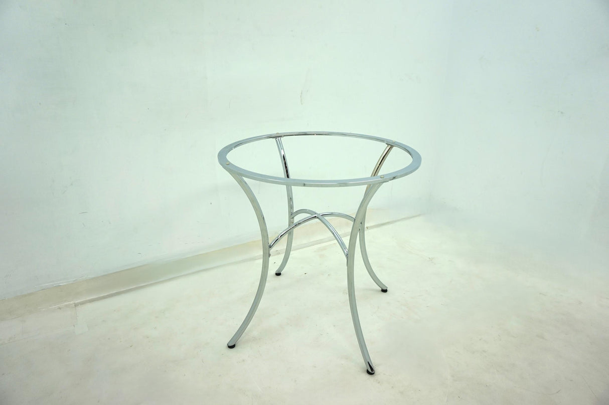 Kline 48" Round Glass Top Dining Table in Chrome