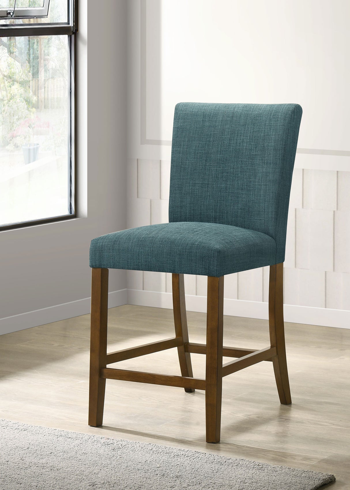 Paxton Upholstered Counter Height Dining Chair Teal Blue Set of 2