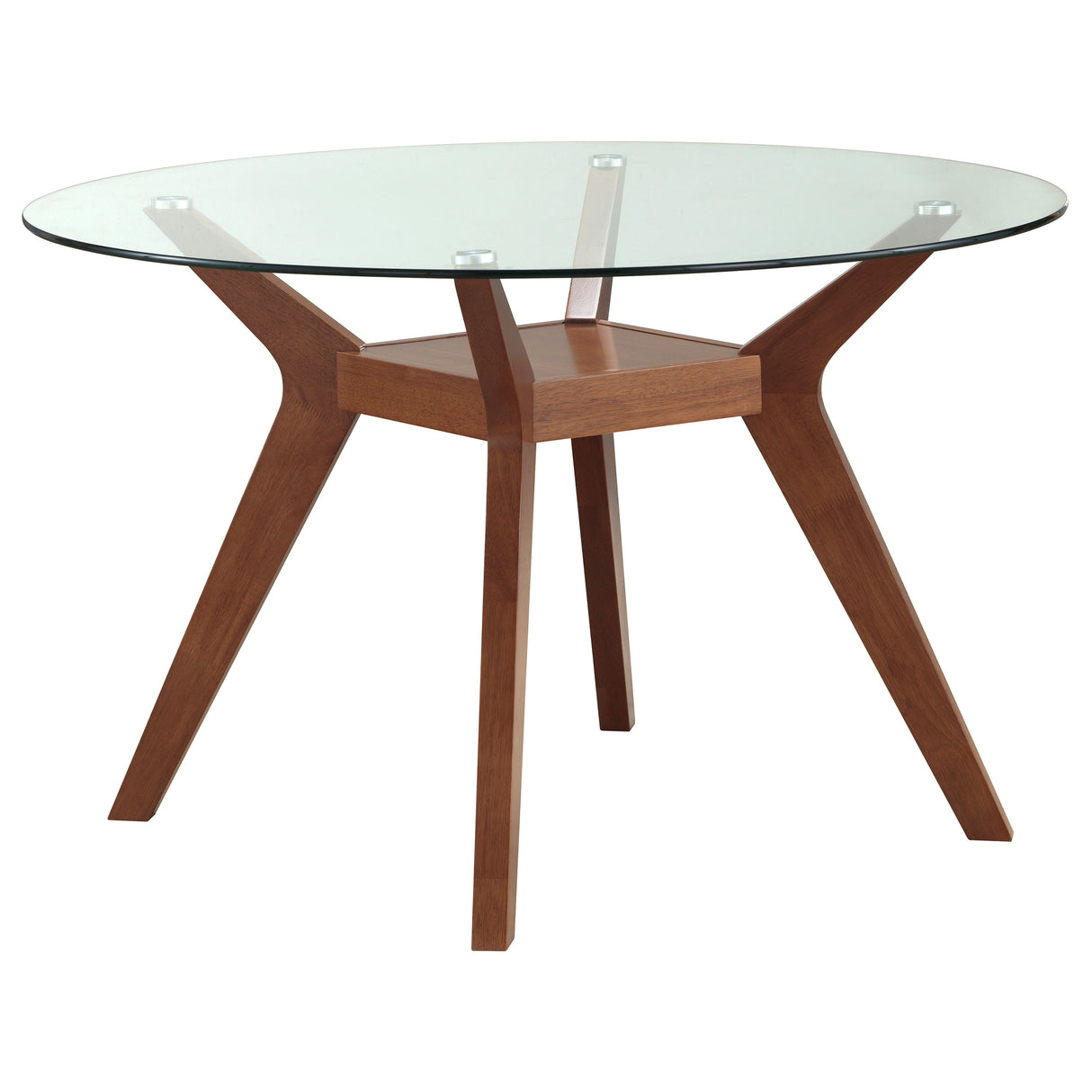 Paxton 5-Piece Round Glass Top Dining Table Set Brown