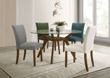 Paxton Round 48-inch Glass Top Dining Table in Brown