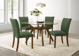 Paxton Round 48-inch Glass Top Dining Table in Brown