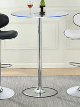 Thea Round 28-inch Glass Top LED Bistro Bar Table