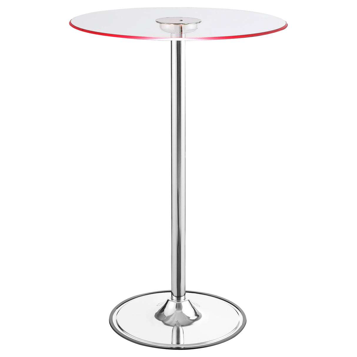 Thea Round 28-inch Glass Top LED Bistro Bar Table