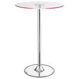 Thea Round 28-inch Glass Top LED Bistro Bar Table