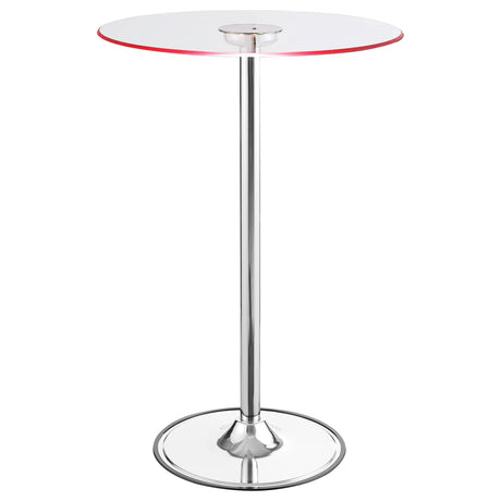 Thea Round 28-inch Glass Top LED Bistro Bar Table