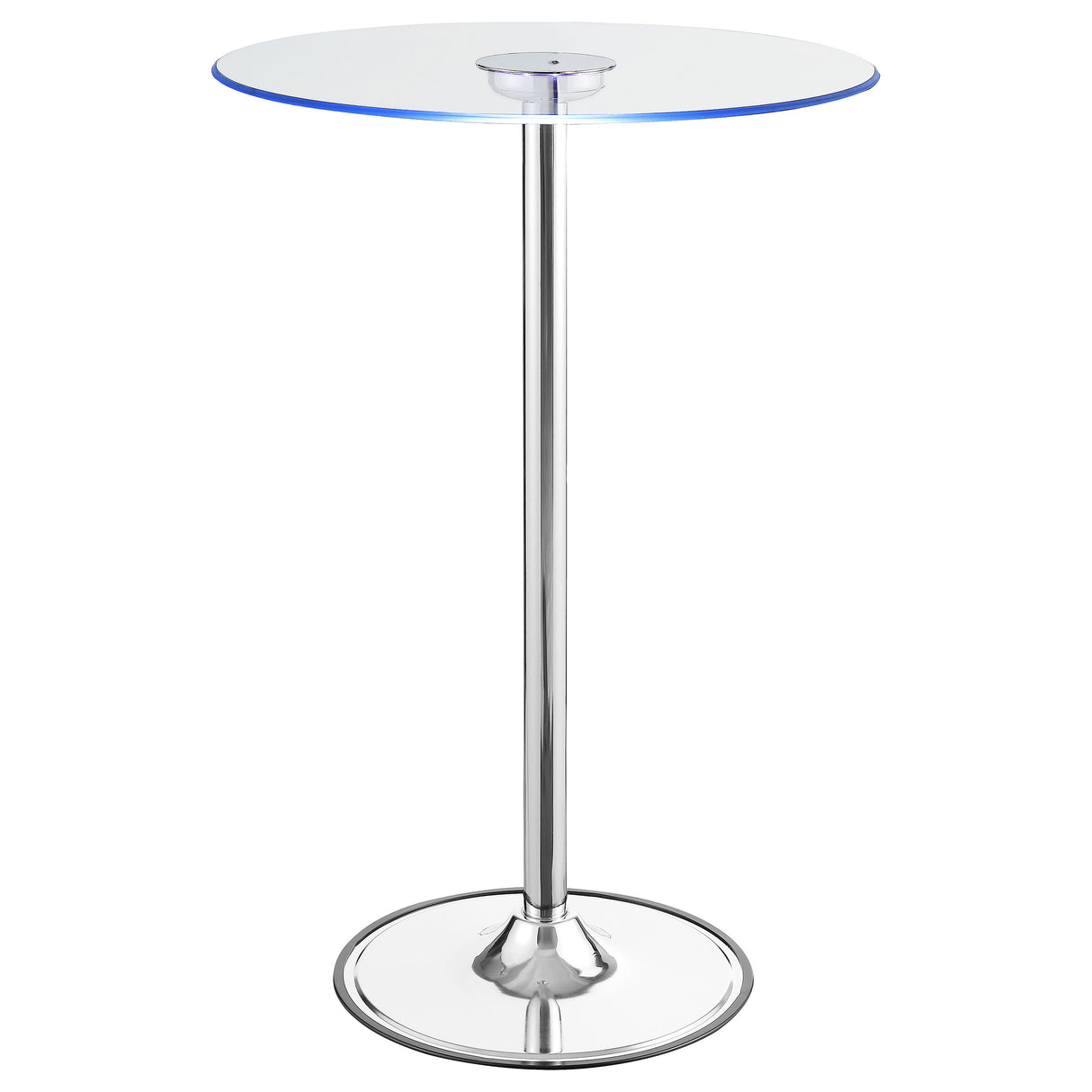 Thea Round 28-inch Glass Top LED Bistro Bar Table