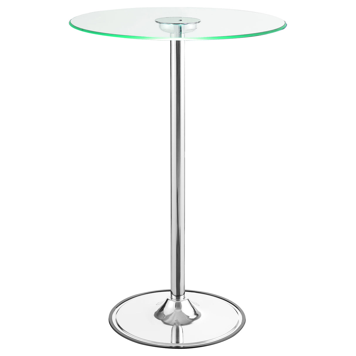 Thea Round 28-inch Glass Top LED Bistro Bar Table