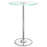 Thea Round 28-inch Glass Top LED Bistro Bar Table