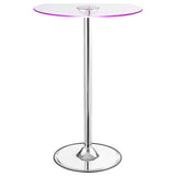 Thea Round 28-inch Glass Top LED Bistro Bar Table