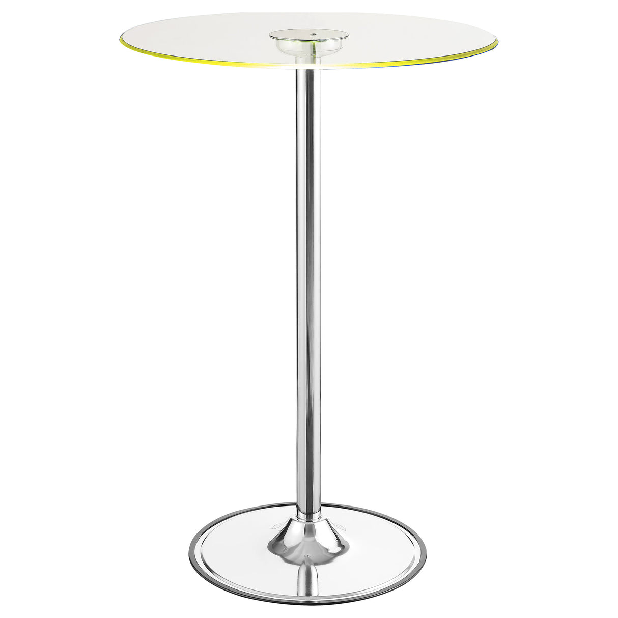 Thea Round 28-inch Glass Top LED Bistro Bar Table